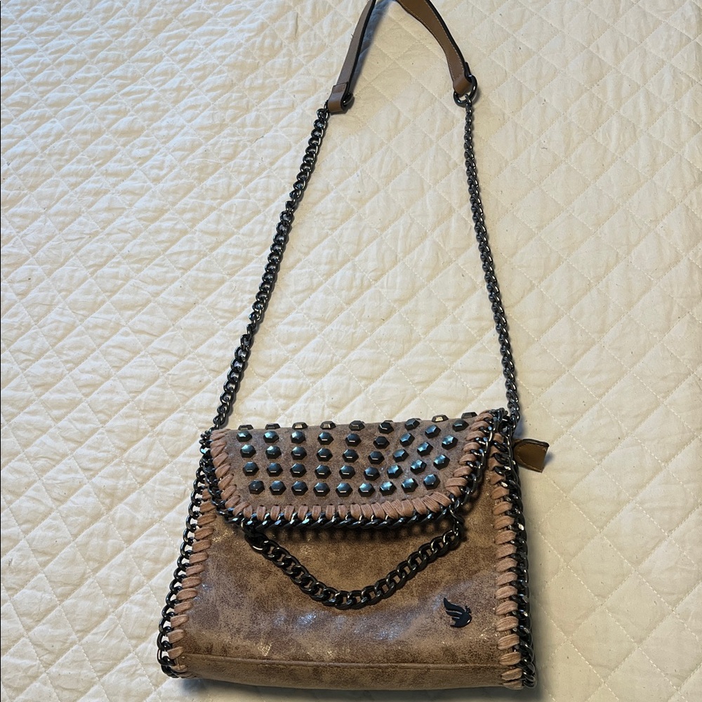 Studded Brown Crossbody Bag